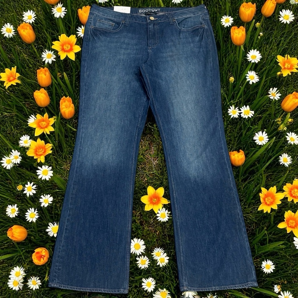 NEW New York &‎ Company Curvy Low Rise Bootcut Capsule Jeans Rodeo Size 12